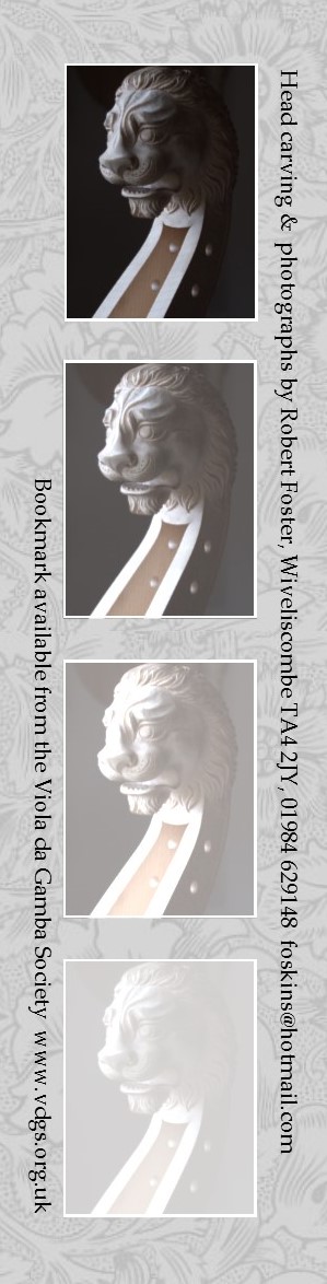 Viol head carving